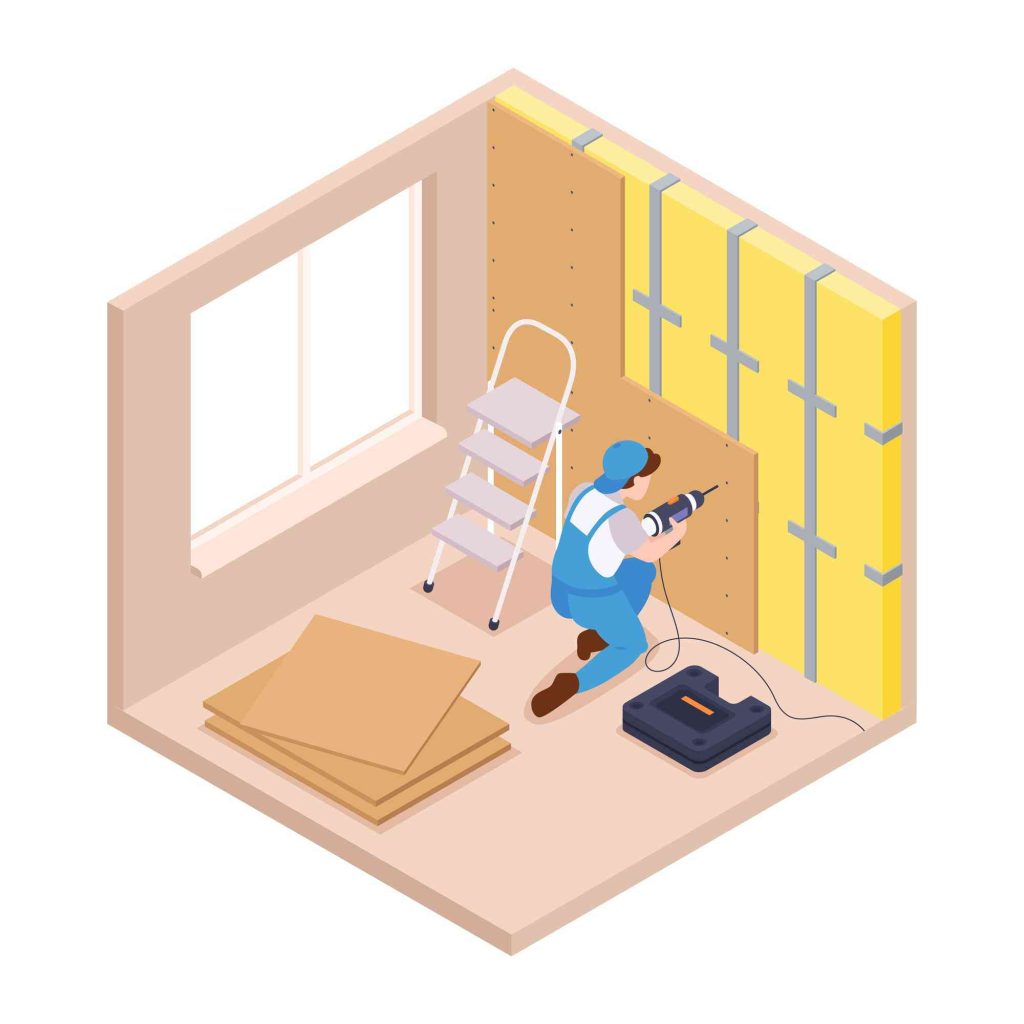 عکس نحوه نصب بهترین عایق صوتی برای دیوار