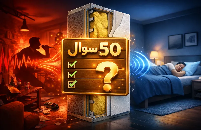 50 سوال و جواب پر تکرار درباره عایق صوتی دیوار مشترک ساختمان